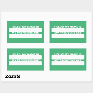 Sea Green Name & Pronoun Labels
