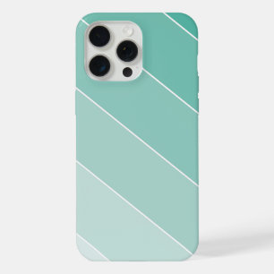 Sea Green Ombré Stripes iPhone 15 Pro Max Case