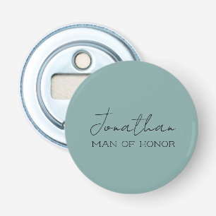 Sea Green Personalized Man of Honour Bottle Opener