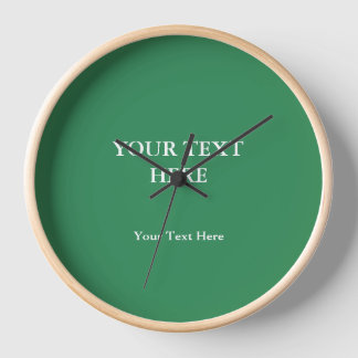 Sea Green Plain Elegant Modern Minimalist Clock