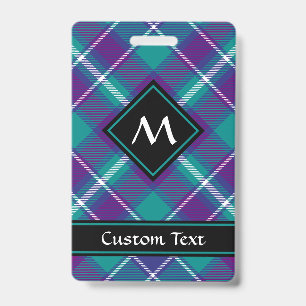 Sea Green, Purple and Blue Tartan Badge
