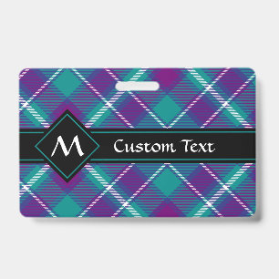 Sea Green, Purple and Blue Tartan Badge