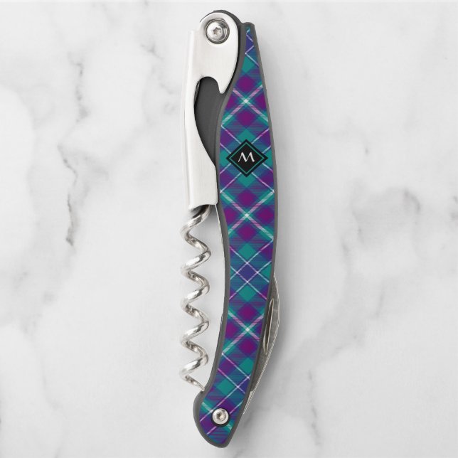Sea Green, Purple and Blue Tartan Corkscrew (Front)