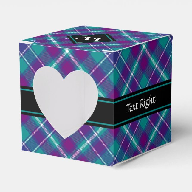 Sea Green, Purple and Blue Tartan Favor Box (Front Side)