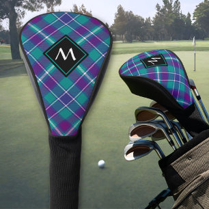 Sea Green, Purple and Blue Tartan Golf Head Cover