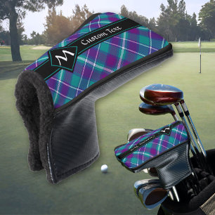 Sea Green, Purple and Blue Tartan Golf Head Cover