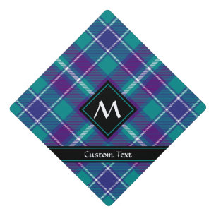 Sea Green, Purple and Blue Tartan Graduation Cap Topper