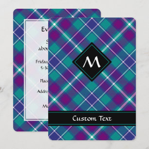 Sea Green, Purple and Blue Tartan Invitation
