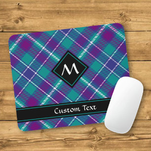 Sea Green, Purple and Blue Tartan Mouse Pad