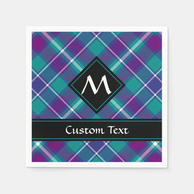 Sea Green, Purple and Blue Tartan Napkin (Front)