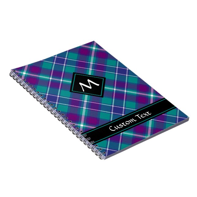 Sea Green, Purple and Blue Tartan Notebook (Right Side)