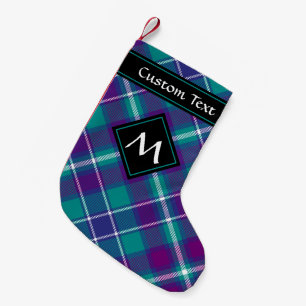 Sea Green, Purple and Blue Tartan Small Christmas Stocking