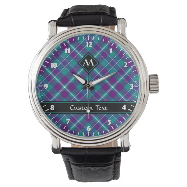 Sea Green, Purple and Blue Tartan Watch (Front)
