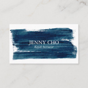 Sea Green Teal Blue Paint Stripe Brushstroke Bold  Business Card