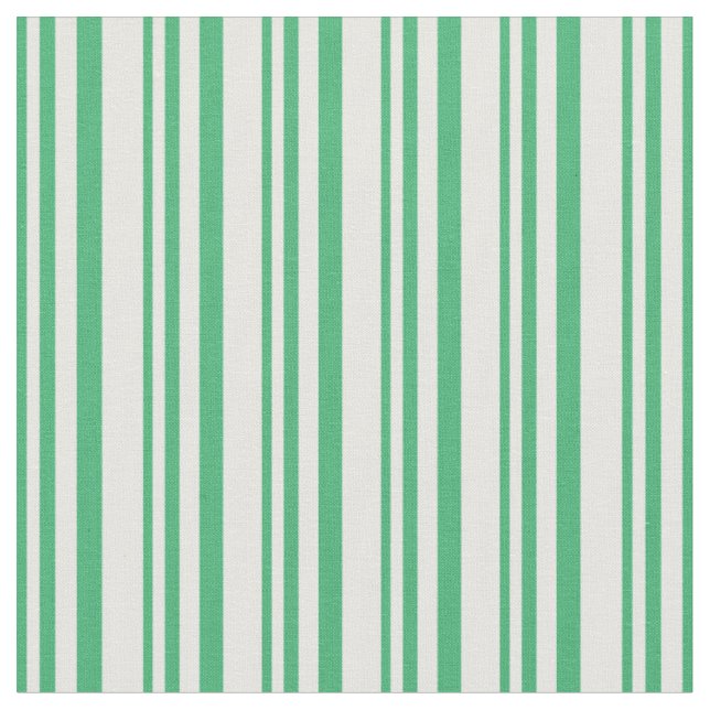 Sea Green & White Lines Pattern Fabric (Close Up)