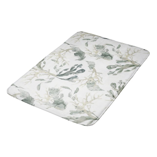 Sea Greens Pattern Bath Mat (Angled)