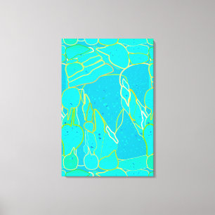 "Sea Grotto" abstract - turquoise, blue, gold Canvas Print