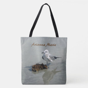 Sea Gull and Seaweed Personalized Tote Bag