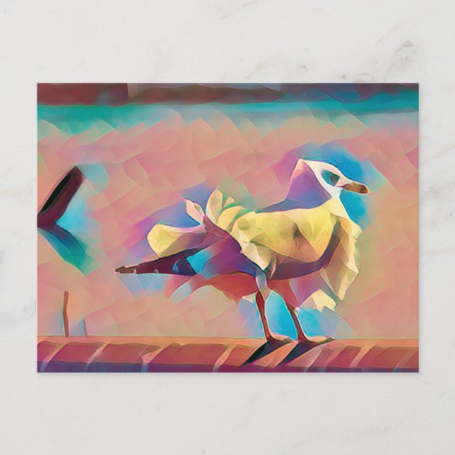Sea Gull Art. Greetings Postcard (Front)