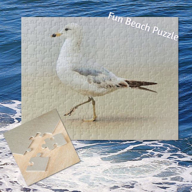 Sea Gull Bird Walking on Beach Puzzle (Creator Uploaded)