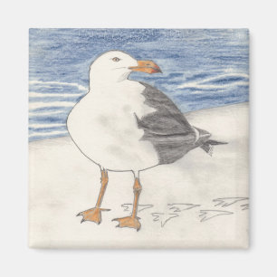 SEA GULL magnet (square)