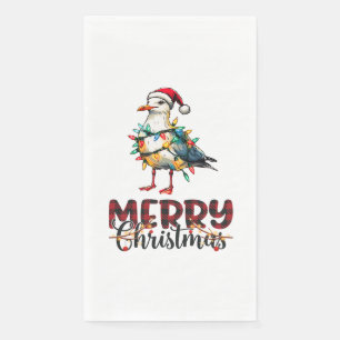 Sea Gull Seagull Sea Bird Christmas Hat Xmas Napkin