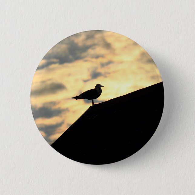 Sea Gull Sunset 2 Inch Round Button (Front)