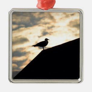 Sea Gull Sunset Metal Ornament