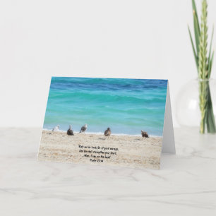 Sea Gulls Seashore Bible Verse Faith Card