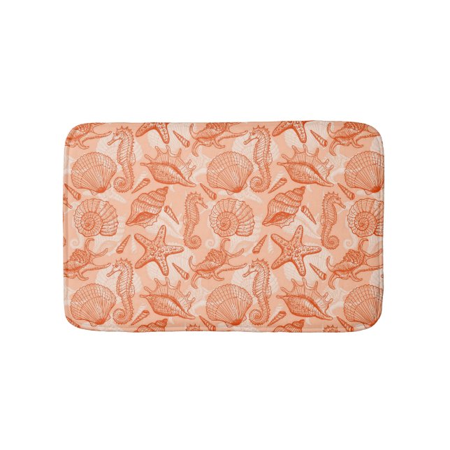 Sea hand drawn pattern bath mat (Front)