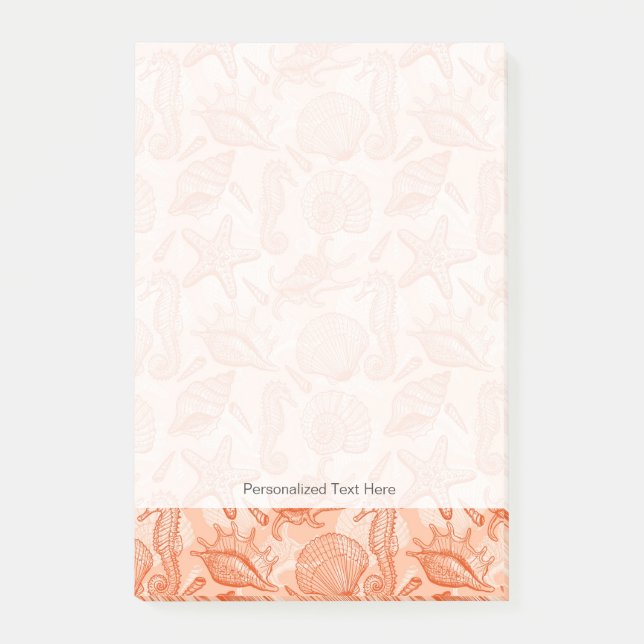 Sea hand drawn pattern post-it notes (Front)