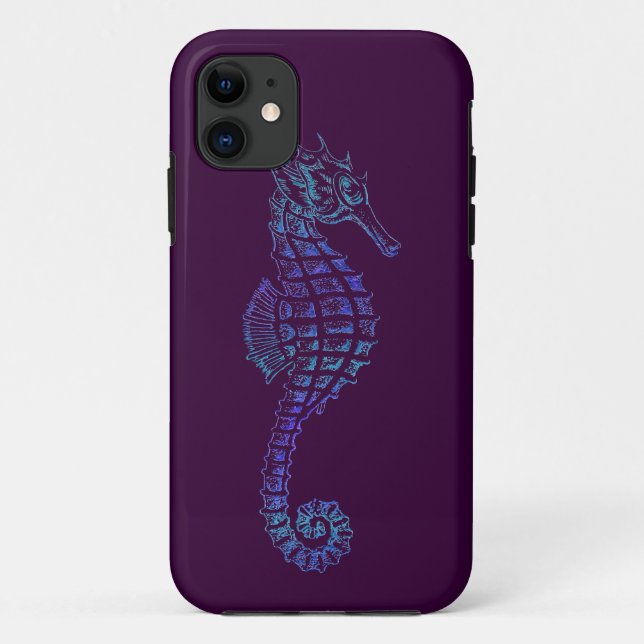 Sea Horse Art on an iPhone 5 Case for Kids (Back)