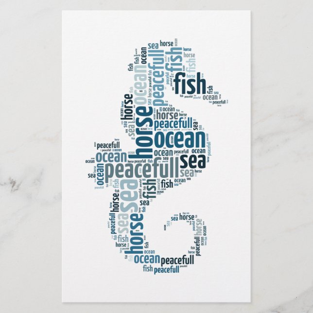 Sea horse as word cloud design flyer (Front)