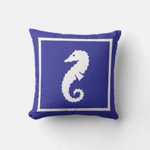 Sea Horse ~ Beach House Throw Pillow