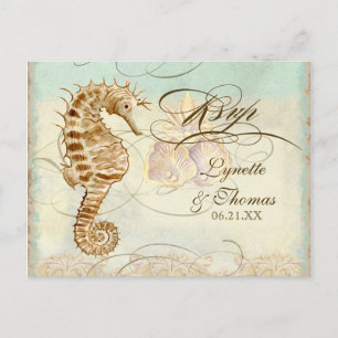Sea Horse Coastal Beach - Carte postale Réponse RS