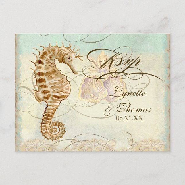 Sea Horse Coastal Beach - Carte postale Réponse RS (Devant)