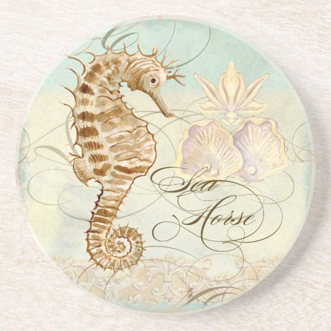 Sea Horse Coastal Beach - Dessous de verre de déco (Devant)