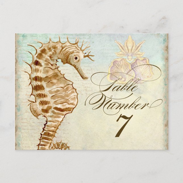 Sea Horse Coastal Beach - Numéro de tableau Carte  (Devant)
