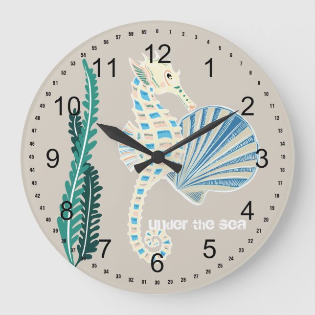 Sea Horse Large Clock (Front)