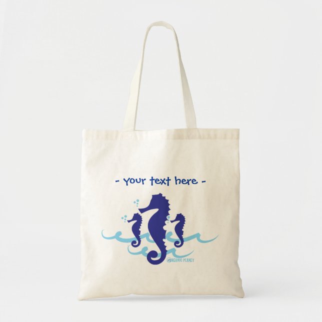 Sea Horse Organic Planet Reusable Canvas Bags (Front)