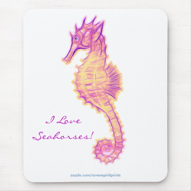 SEA-HORSE (Pink & Golds) Mousepad (Front)