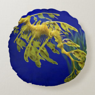 Sea horse round pillow