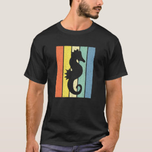 Sea Horse Silhouette Retro Vintage 60s 70s T-Shirt