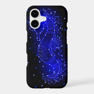 sea horse swims in lights