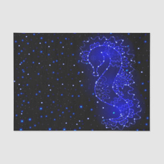 sea horse swims in lights tissue paper