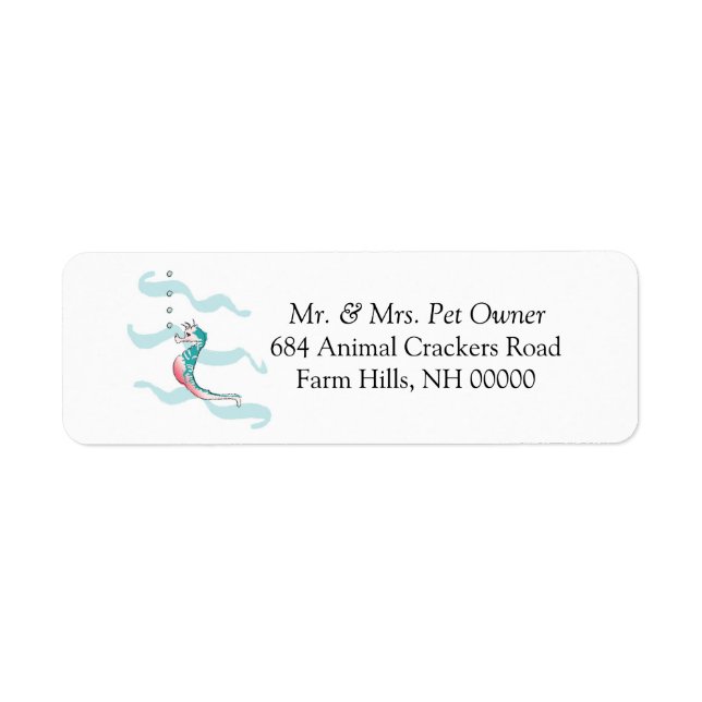Sea Horse Theme Return Address Labels Stickers (Front)