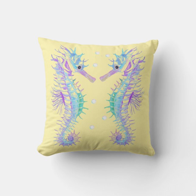 Sea horse   throw pillow (Front)
