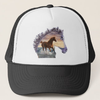 Sea horse trucker hat