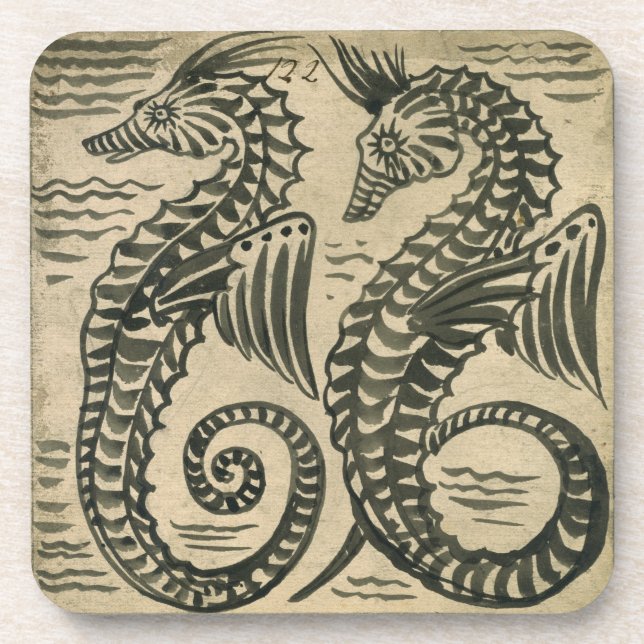 Sea-Horse (w/c on paper) Coaster (Front)