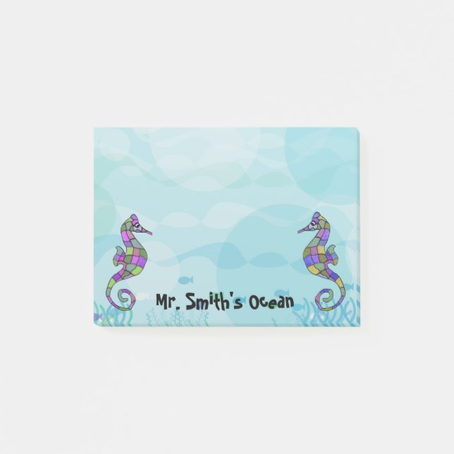 Sea Horses Teacher Post it Notes (Front)